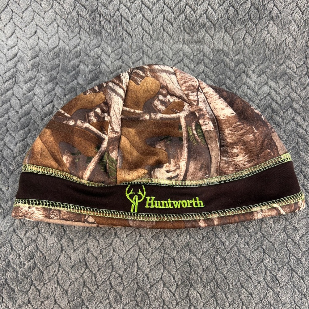 Realtree Xtra Camo Mens Brown Huntworth Beanie Hat Performance Stretch OSFM